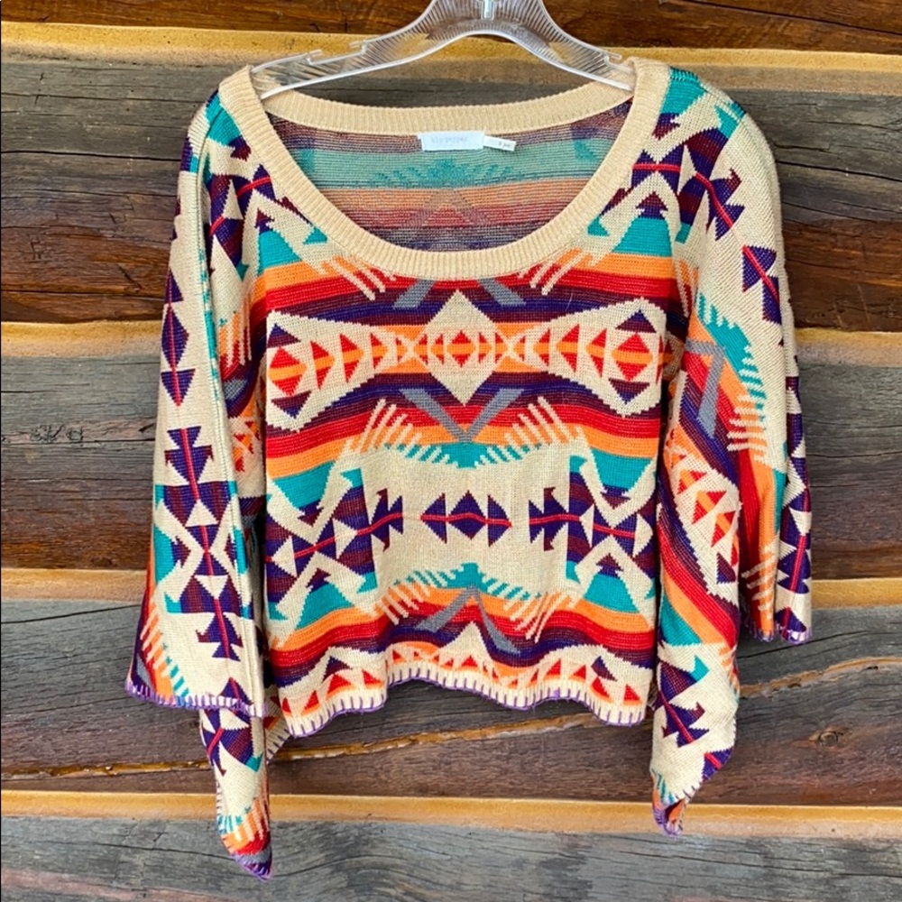 Aztec poncho sweater